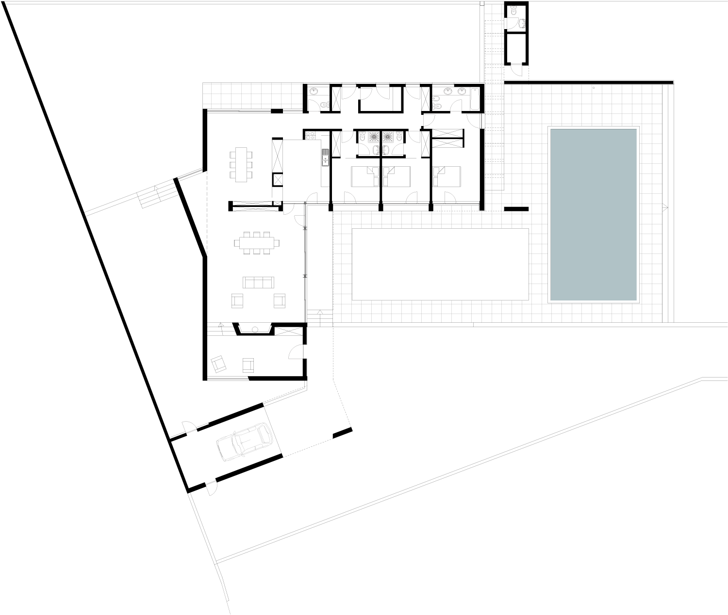 Moradia térrea, T3, com piscina