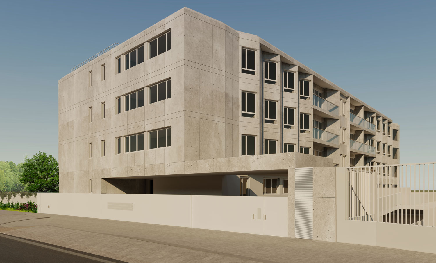 Edifício de apartamentos em Paranhos - Vista da fachada voltada à rua