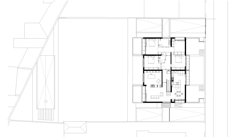 Planta do piso 2 de uma das casas na Foz