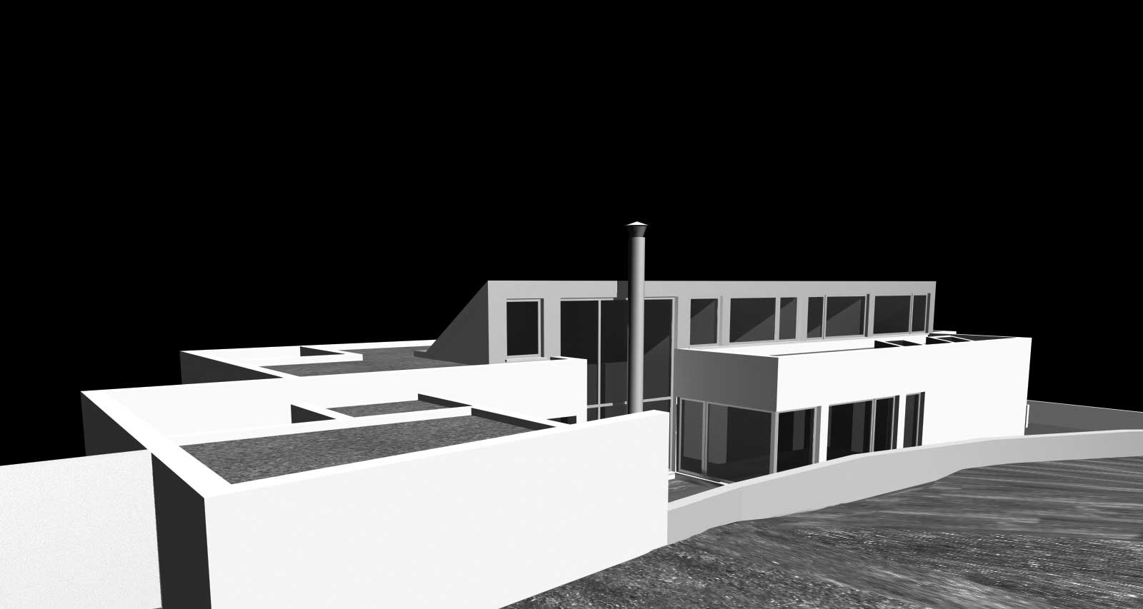Projecto de casa em Crestuma - vista de sudoeste