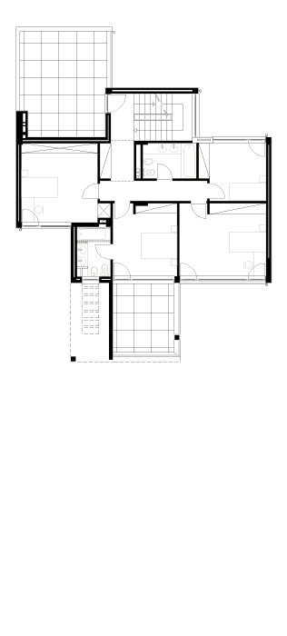 Casa na Foz - Planta do piso de quartos