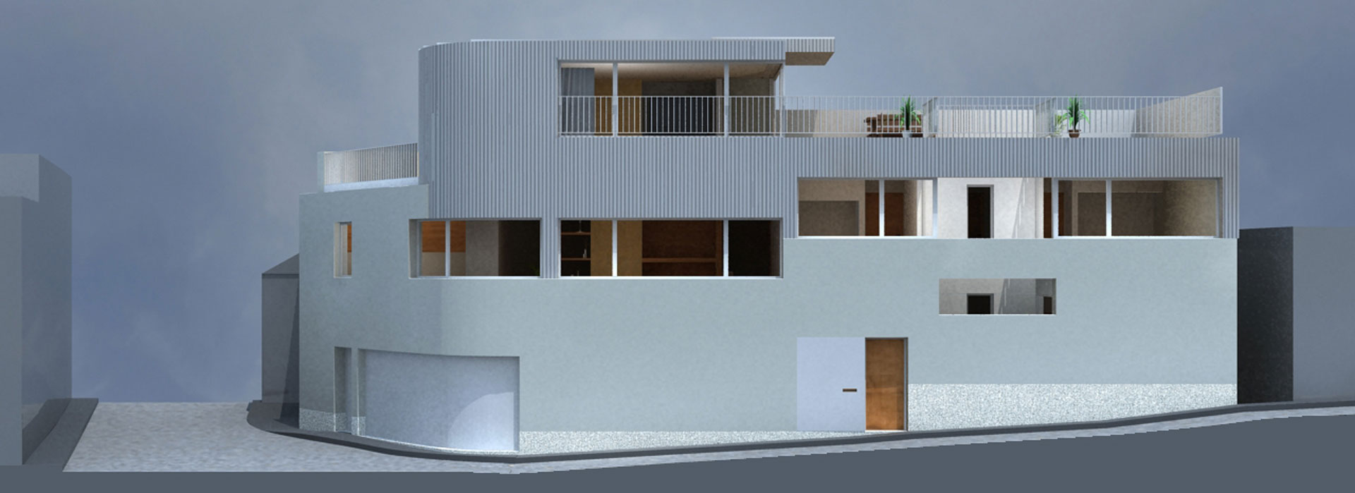Casa na Foz Velha - Alçado perspetivado
