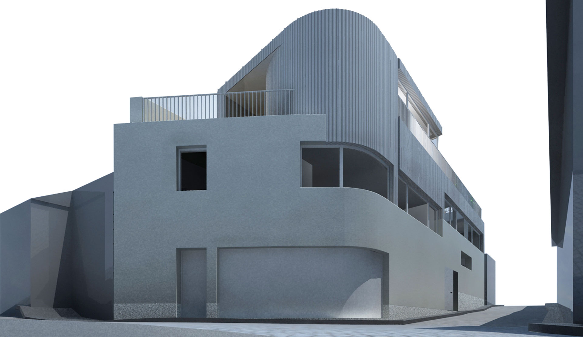 Casa na Foz Velha - perspetiva geral das fachadas