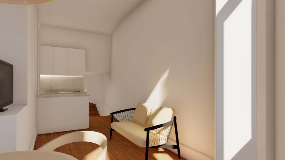 Apartamento na Sé - vista da sala