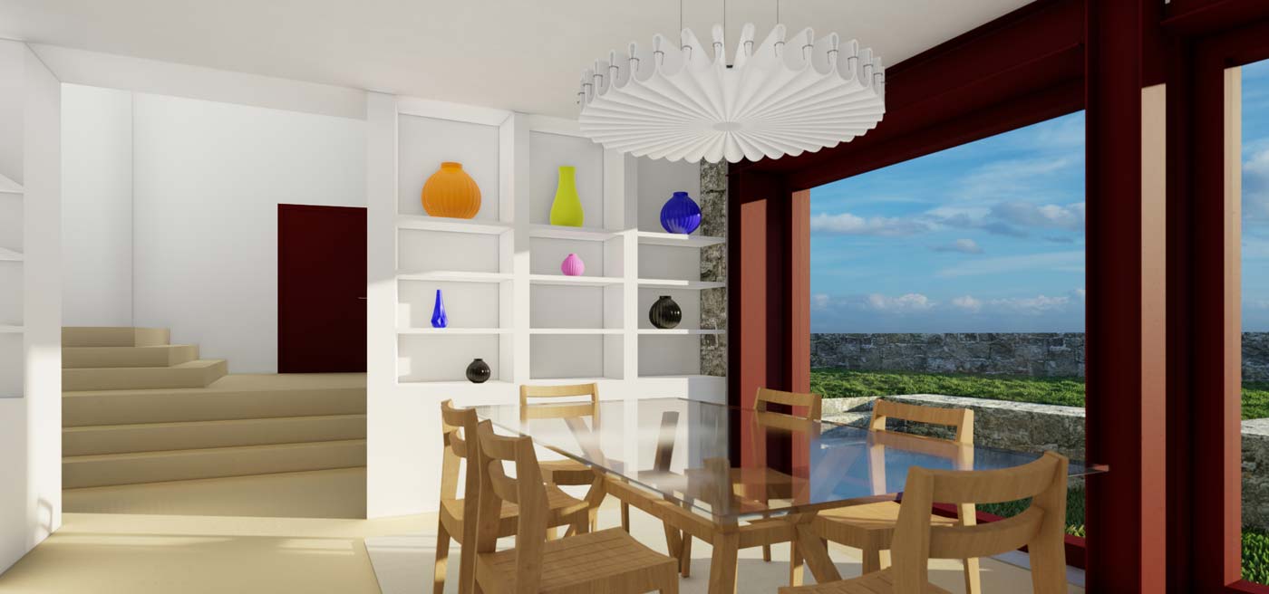 Casa na Aldeia Nova - Vista da sala de refeições