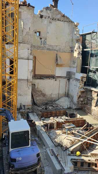 Reabilitação e ampliação de um edifício na Rua do Bonjardim - Vista da obra.