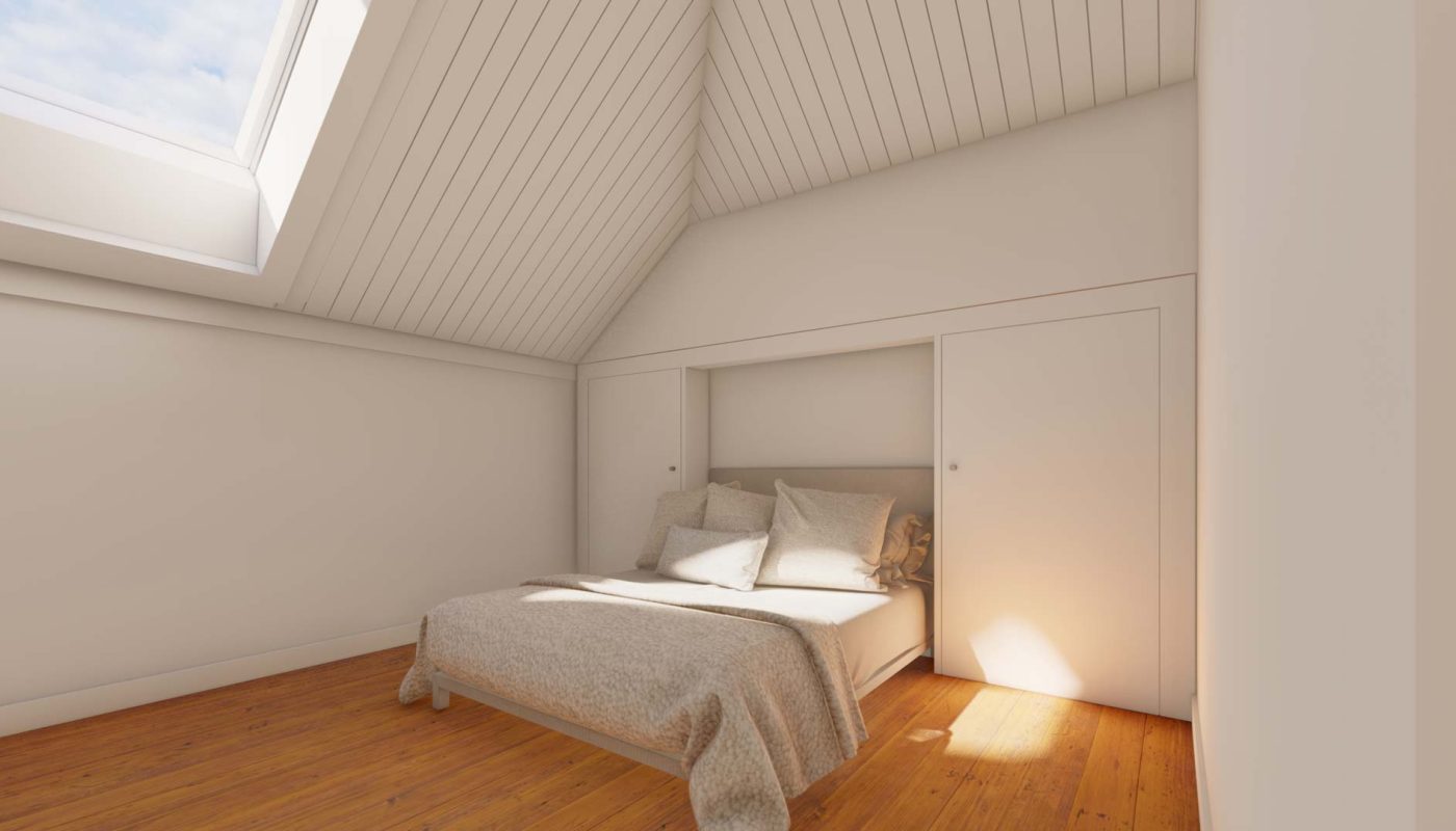Quarto na mansarda de apartamento duplex na Boavista