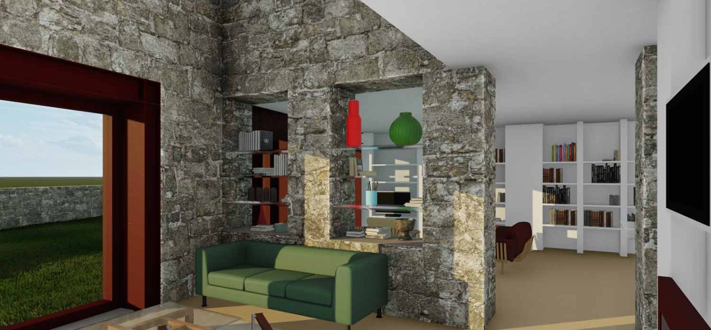 Casa remodelada na Aldeia Nova - vista da nova sala de estar