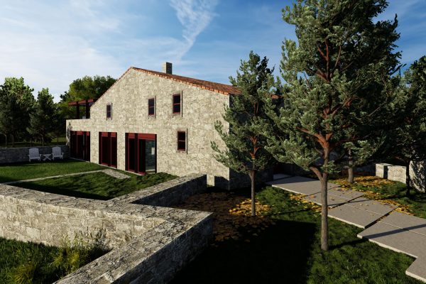 Casa na Aldeia Nova - Vista da casa e do jardim