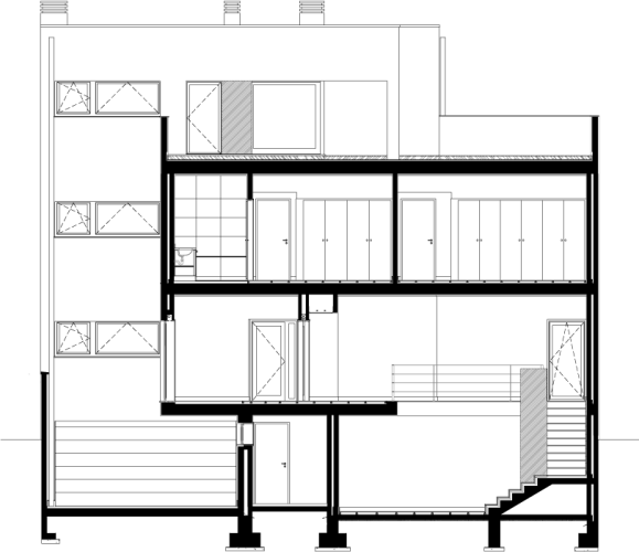 Corte-alçado sul